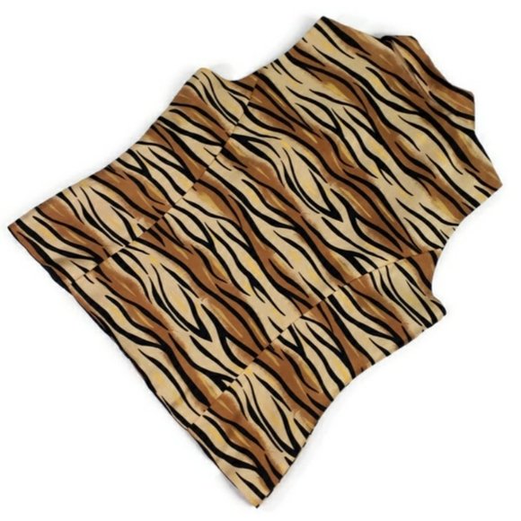 SilkLand Sleeveless Silk Animal Print Zip Up Vest Zipper Womens Size Large - Picture 5 of 8